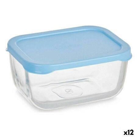 Porta pranzo Pasabahce Snow Azzurro Trasparente Vetro Polietilene 420 ml 12,5 x 6 x 9,5 cm (12 Unità)