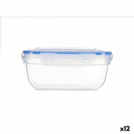 Hermetic Lunch Box Leknes 30113 Transparent polypropylene Squared 1,4 L 14,5 x 8,5 x 20 cm (12 Units)