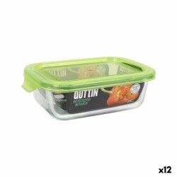 Lunch box Quttin Green Rectangular 375 ml 17 x 11 x 5 cm (12 Units)