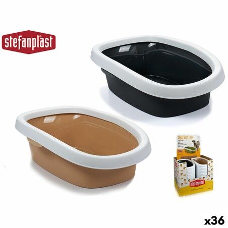 Lettiera per Gatti Stefanplast PR403Q Beige Antracite Plastica 38,5 x 17 x 58 cm (36 Unità)