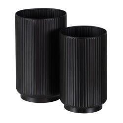 Set di vasi da fiori Nero Ferro 16,5 x 16,5 x 28 cm (2 Unità)