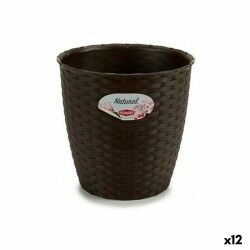 Plant pot Stefanplast Plastic Chocolate 19 x 17,5 x 19 cm (12 Units)