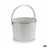 Planter Ibergarden 49095 White Silver Zinc Bucket 25 x 29,5 x 27 cm (12 Units)