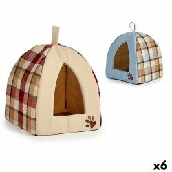 Letto per animali domestici A quadri 33 x 45 x 33 cm (6 Unità)