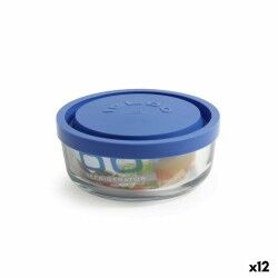 Porta Pranzo Rotondo con Coperchio Borgonovo Igloo Azzurro 320 ml ø 11 x 5 cm (12 Unità)