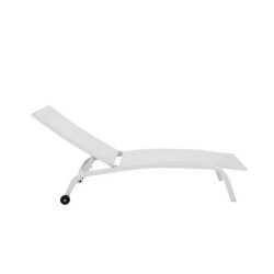 Sun-lounger DKD Home Decor With wheels PVC Aluminium (187,5 x 64 x 97 cm)