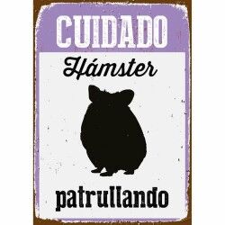 Distintivo Magnet & Steel Cuidado Hámster Patrullando 14,8 x 21 cm