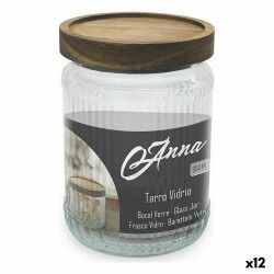 Jar Anna Glass 650 ml 10 x 14 cm (12 Units)