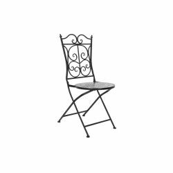 Garden chair DKD Home Decor Black Ceramic Multicolour Ironwork (39 x 50 x 93 cm)