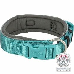 Dog collar Trixie Premium Graphite Light Blue S/M 33-42 cm