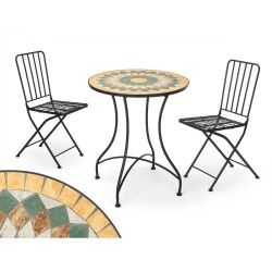 Table and 2 chairs Ibergarden Mosaico-Forja Black Ocre