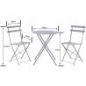 Table set with 2 chairs Grey