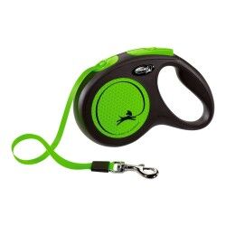 Guinzaglio per Cani Flexi NEW NEON 5 m Taglia S Verde