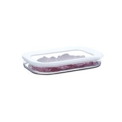 Rectangular Lunchbox with Lid Quid Rico Transparent Plastic 22 x 16 x 3,5 cm