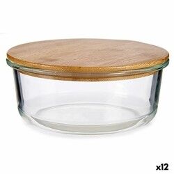 Porta Pranzo Rotondo con Coperchio Vivalto LHB-HR-950F Bambù 17 x 7 x 17 cm (12 Unità)