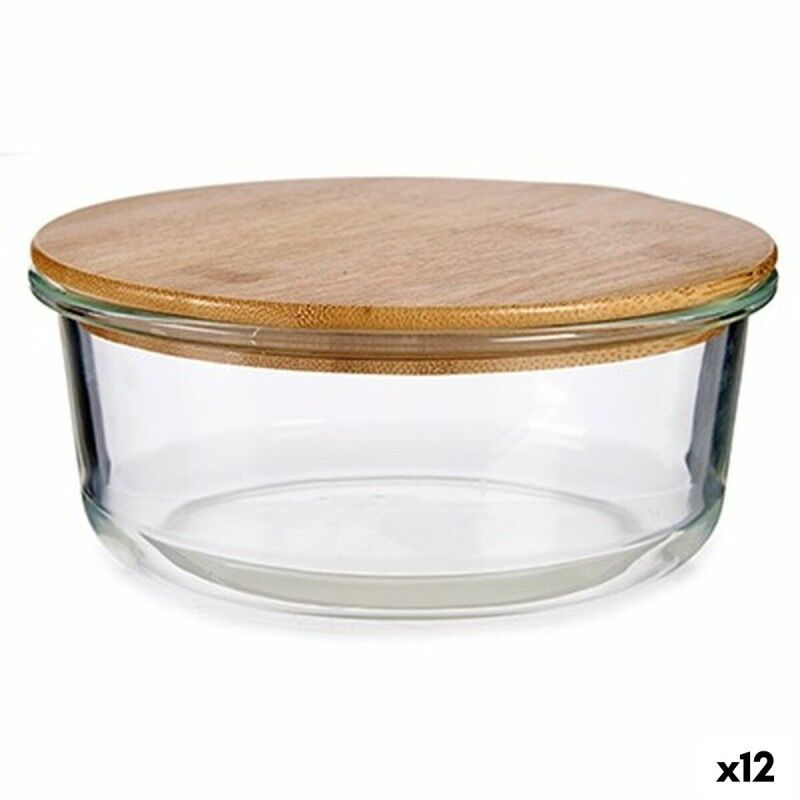 Porta Pranzo Rotondo con Coperchio Vivalto LHB-HR-950F Bambù 17 x 7 x 17 cm (12 Unità)