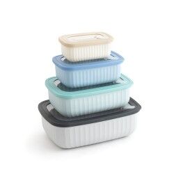 Set of lunch boxes Bidasoa Mia Multicolour Plastic BPA-free 380 ml 850 ml 1,6 L 2,85 L (4 Units)