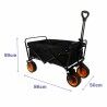 Marbueno Folding Multi-Purpose Trolley Steel 200 KG Black Garden, Beach, Camping 86X50X59 cm