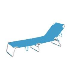 Marbueno Folding Lounger Aluminum Blue Beach Pool 187X58X24 cm 10460