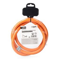 Tubo per Gas Butano EDM 74195 Butaflex 1,5 m 9 x 15 mm Doppio strato 2 fascetta stringitubo