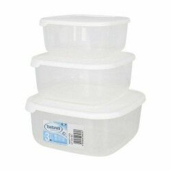 Set di 3 scatole porta pranzo Tontarelli Family Bianco 20 x 20 x 9,4 cm (20 Unità)