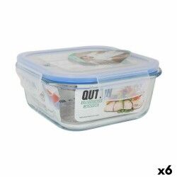 Porta Pranzo Quadrato con Coperchio Quttin Trasparente 750 ml 16 x 16 x 7 cm (6 Unità)