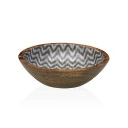 Salad Bowl Versa Chevron Bamboo Porcelain Mango wood 24 x 7 x 24 cm