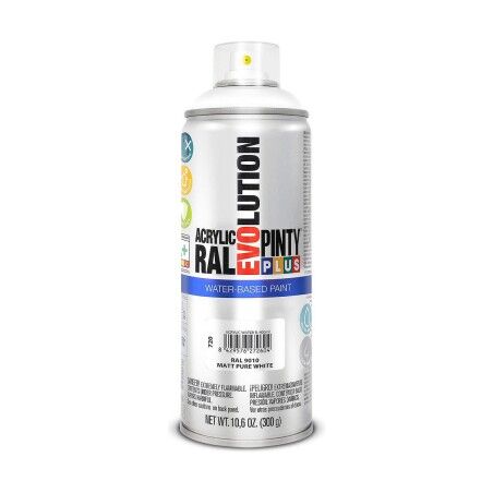 Vernice spray Pintyplus Evolution RAL 9010 Mat Base d'acqua Pure White 400 ml