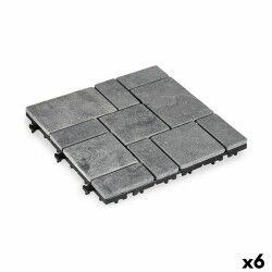 Interlocking Floor Tile Ibergarden TTS11P-GY Grey Stone Plastic 30 x 2,8 x 30 cm (6 Units)