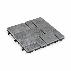 Interlocking Floor Tile Ibergarden TTS11P-GY Grey Stone Plastic 30 x 2,8 x 30 cm (6 Units)