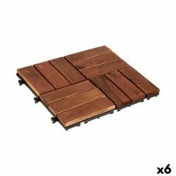 Piastrella ad Incastro Ibergarden A12P3030TDC-3A Marrone Polietilene Acacia 30 x 2,8 x 30 cm (6 Unità)