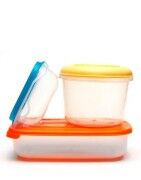 Lunch boxes, food containers and salad bowls